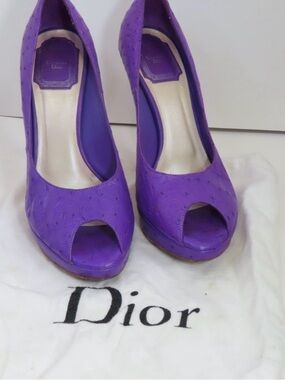 Dior Violet Peep-Toe Heels